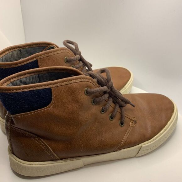 Nautica 1/4 Top Brown Leather Shoe - Picture 3 of 7